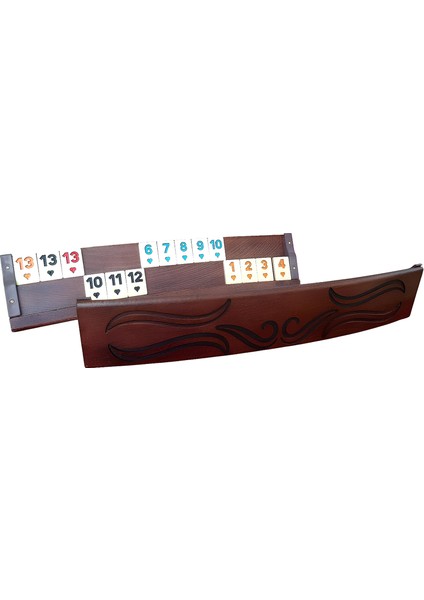 Premium Oval Oymalı Kişiye / Isme Özel Doğal Ahşap 101 Vıp Okey Takımı + Melamin Taş Seti fiyatları