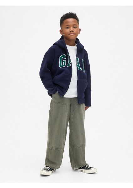 Erkek Çocuk Lacivert Vintagesoft Gap Logo Fermuarlı Sweatshirt modelleri