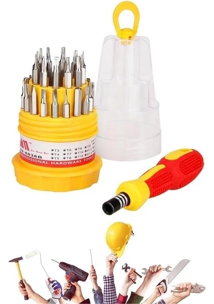 Orta 31 Parça Hassas Tornavida Bits Uç Seti Yumurta Tornavida