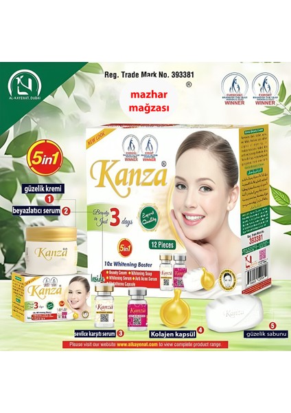 5 Li Kanza 1 Arada Güzellik ve Beyazlatıcı Seti (1 Paket)