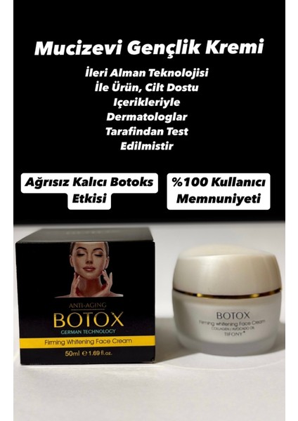 Anti Aging Botoks Kremi Mucizevi Yaslanma ve Kirisiklik Karsiti Krem,yüz Botoks Kremi Anti Aging 50M