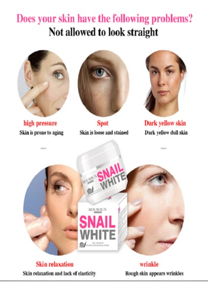 Snail White Krem 24 Saat Etkili Nemlendirici ve Beyazlatıcı Salyangoz Kremi