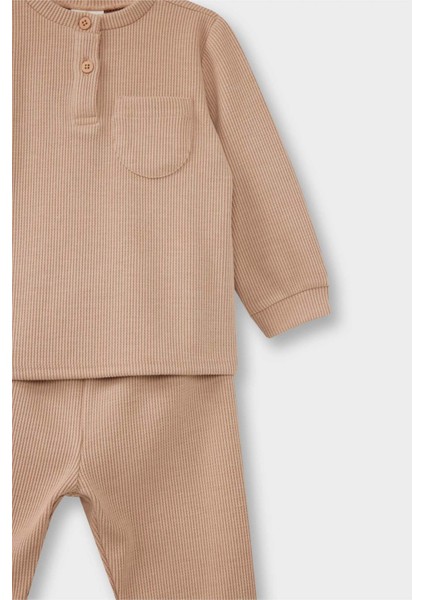 Erkek Bebek Pijama Takımı Uzun Kollu Waffle Üst Uzun Alt G1520A525WN modelleri
