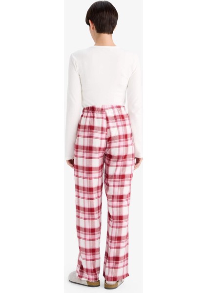 Regular Fit Uzun Kareli Pijama Altı-Fall in Love G0368AX25AU