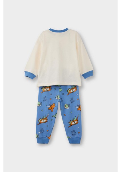 Erkek Bebek Pijama Takımı Desenli Uzun Kollu Penye Üst Uzun Alt G1519A525WN fırsatları