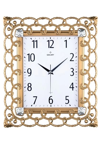 Duvar Saati Altın Sarısı Çerçeve Çap:32.3cmx 37.5cm Pvc Kadran Sessiz Akar Makine Mineral Cam Akrilik Boyalı 2 Renk Abs Kasa Kadran Baskı Alanı: 10510170MM Kadran Ölçüsü: 19010241MM Saat 76 Ag