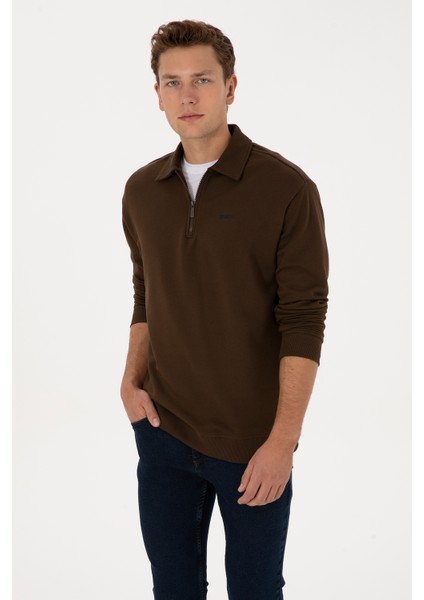 Erkek Kahverengi Sweatshirt 50313783-VR029 modelleri