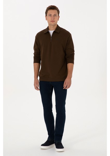 Erkek Kahverengi Sweatshirt 50313783-VR029 fırsatları