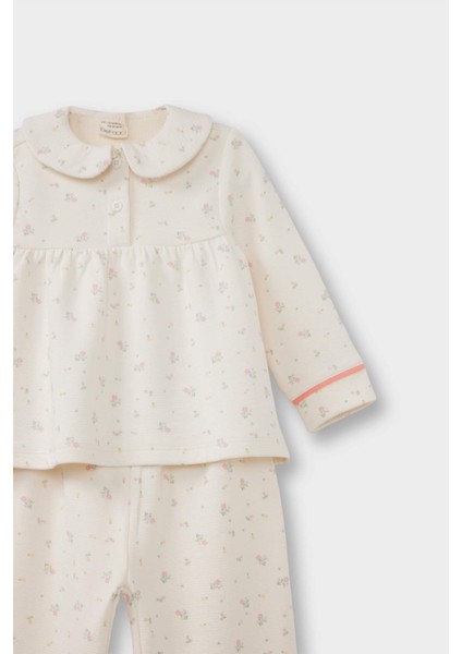 Kız Bebek Pijama Takımı Çiçekli Uzun Kollu Jakarlı Üst Uzun Alt G1525A525WN modelleri