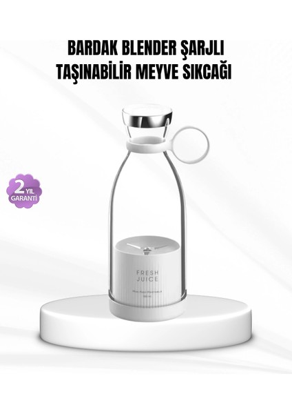 Şarjlı Portatif Blender – Gıda Sınıfı Malzeme, 10 Kullanımlık Pil, Mini Boy ve Hafif Tasarım