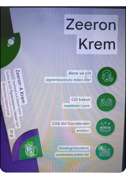 Zeeron - A Krem Akne ve Cilt Pigmentasyonu Ölü Hücre Arındırıcı Hücre Yeniliyici Krem fiyatları