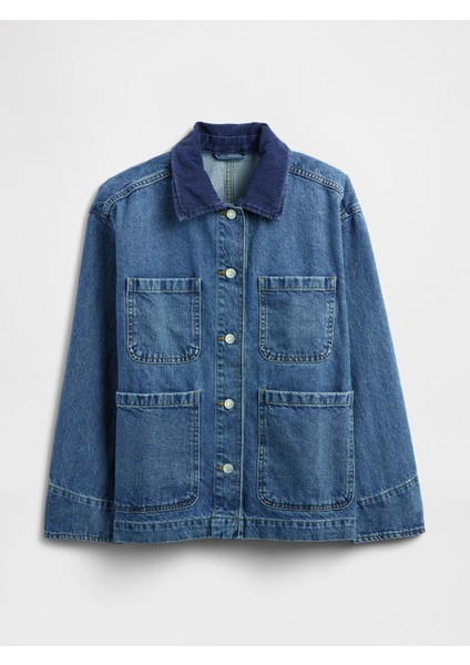 Kadın Mavi Relaxed Denim Chore Ceket fiyatları