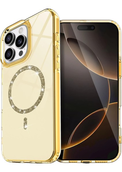 Lvsqvr Newface Apple Iphone 16 Pro Max Live Diamond Magsafe Kapak - Sarı
