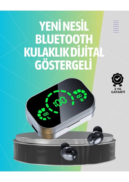 Kablosuz Kulak Içi Bluetooth Kulaklık – Dokunmatik Kontrol ve LED Şarj Ekranı
