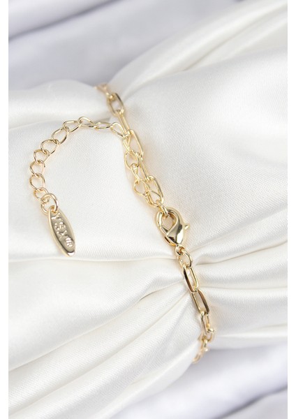 Pirinç Zirkon Taşlı Incili Istiridye Model Gold Renk Kadın Bileklik - Lisinya fiyatları