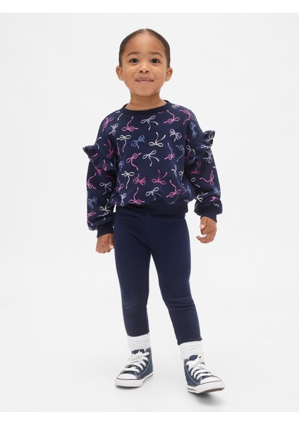 Kız Bebek Lacivert Sweatshirt & Legging Tayt Set