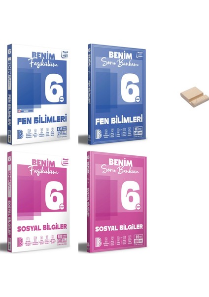 Benim Hocam 6. Sınıf Fen ve Sosyal Fasikülüm ve Soru Bankam 4lü Set + Telefon Standı