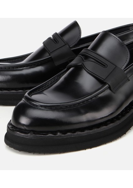 02AYH313900A100 ERKEK Açma Deri Siyah Kalın Tabanlı Klasik Loafer modelleri