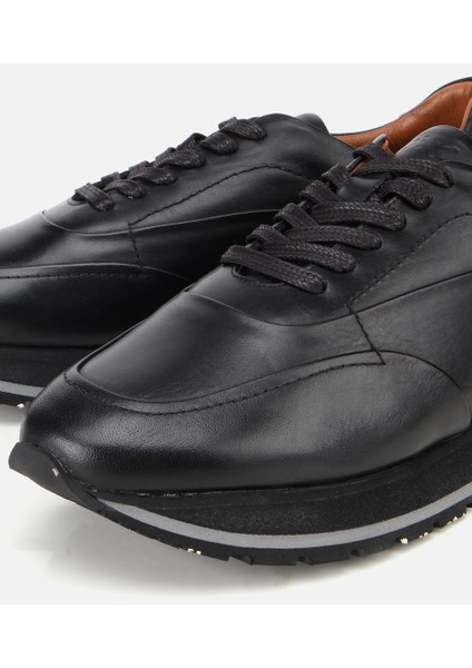 02AYH312100A100 ERKEK Deri Siyah Yumuşak Dokulu Spor Ayakkabı modelleri