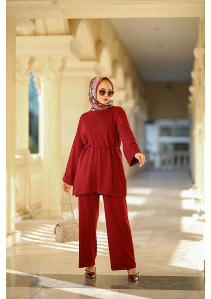 Tesettür Belin Takım Bordo