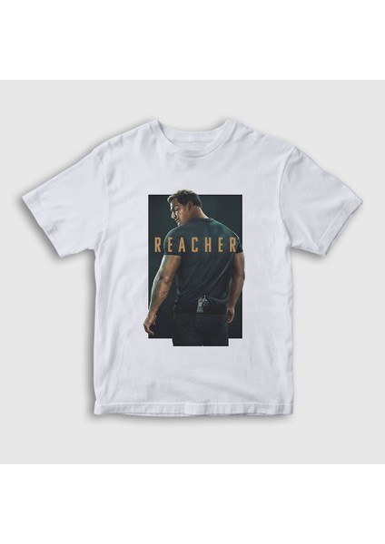 Unisex Çocuk Beyaz Alan Ritchson Reacher T-Shirt
