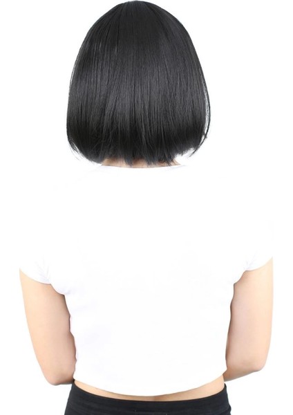 Küt Kahküllü Fiber Sentetik Peruk - Siyah fırsatları