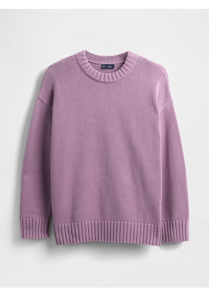 Kadın Mor 100% Pamuk Oversize Kazak fiyatları