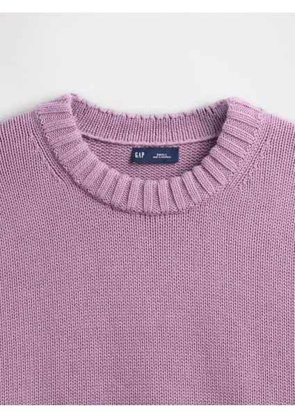 Kadın Mor 100% Pamuk Oversize Kazak modelleri