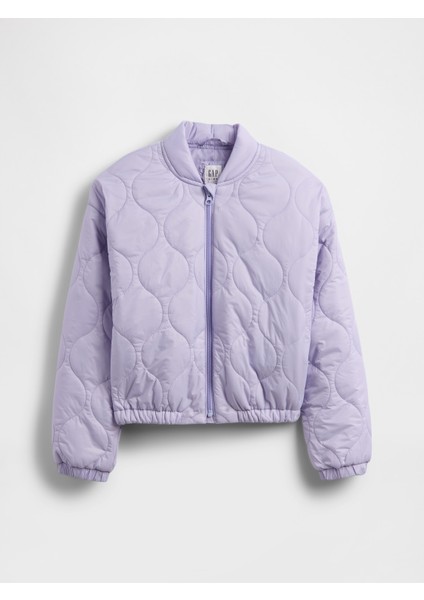 Kız Çocuk Lila Lightweight Kapitone Puffer Şişme Ceket