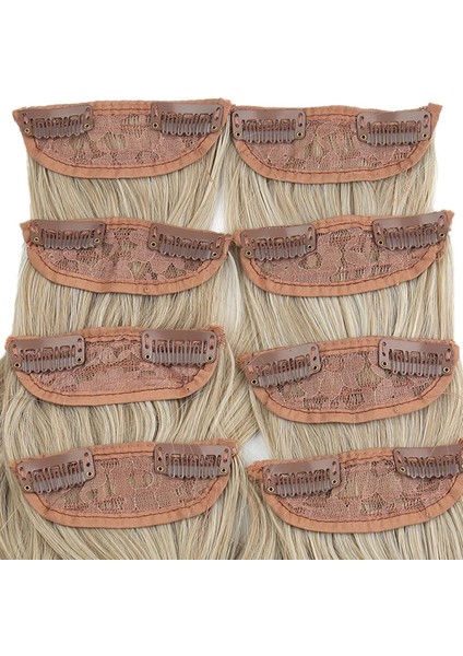 Fiber Sentetik Dalgalı 8 Parça Çıt Çıt - Kumral Beyaz Platin Röfleli modelleri