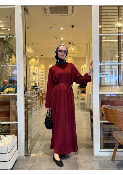 Tesettür Luna Elbise Bordo