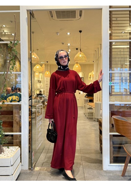 Tesettür Luna Elbise Bordo fiyatları