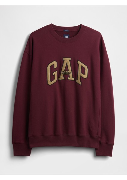 Erkek Bordo Heavyweight Oversized Logo Sweatshirt fiyatları