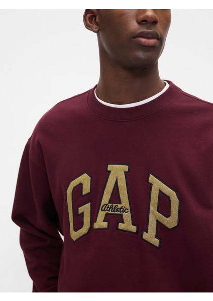 Erkek Bordo Heavyweight Oversized Logo Sweatshirt modelleri
