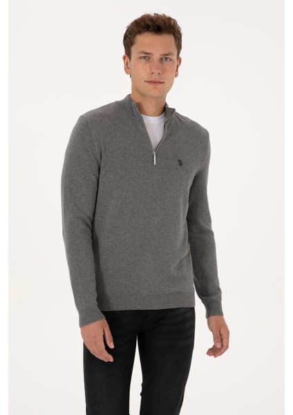 Erkek Gri Melanj Kazak /triko 50313695-VR109