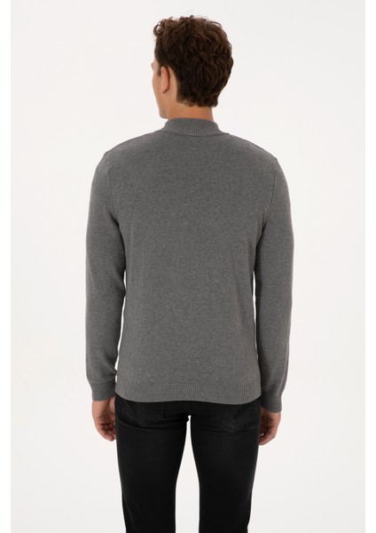 Erkek Gri Melanj Kazak /triko 50313695-VR109 indirimleri