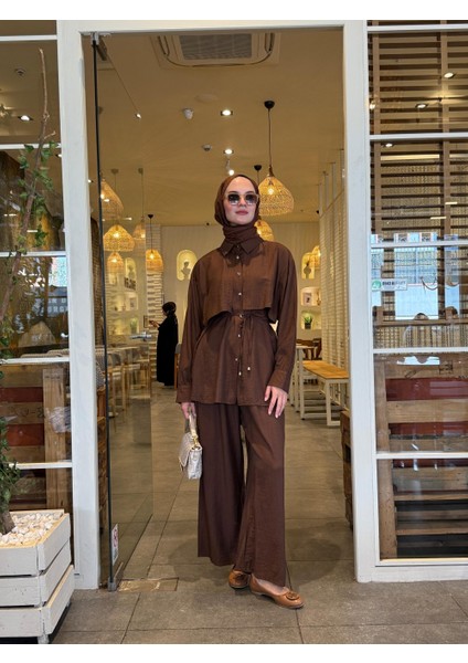 Tesettür Eylül Takım Kahverengi