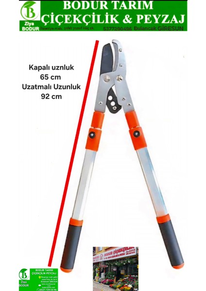 Bulancak Kapalı uzunluk 65 cm Uzatmalı 95 cm Ağaç Fidan Dal Budama Makas Uzatmalı