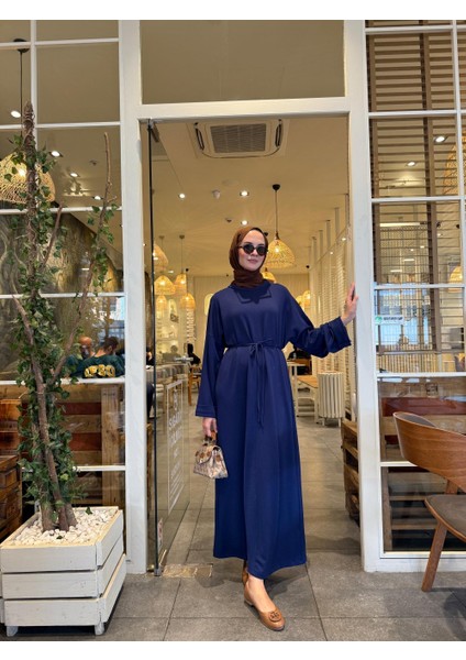 Tesettür Luna Elbise Lacivert