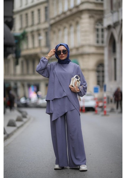 Tesettür Fenne Takım Gri