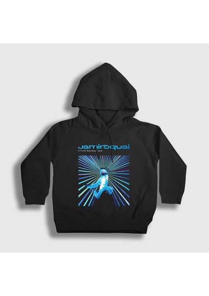 Unisex Çocuk Siyah A Funk Odyssey Jamiroquai Kapüşonlu Sweatshirt