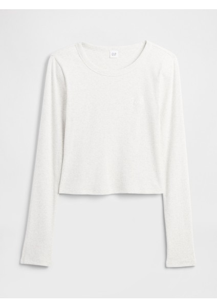 Kadın Bej Ribana Crop Bisiklet Yaka T-Shirt fiyatları