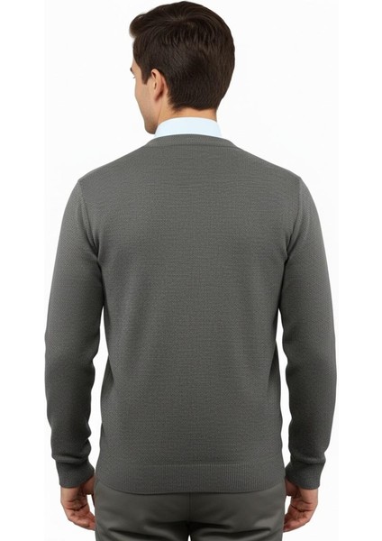 Erkek Düğmeli Hırka Cepli Çelik Örgü Klasik Kalıp 5212M BGL-ST04848 modelleri