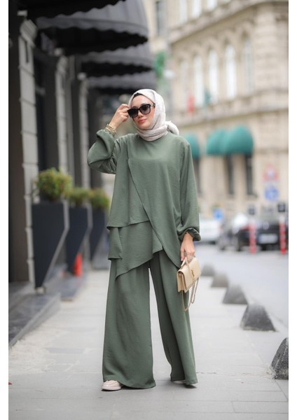 Tesettür Fenne Takım Haki