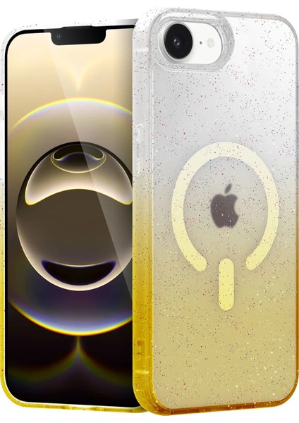 Lvsqvr Newface Apple Iphone 16E Pummel Shiny Magsafe Kapak - Gold