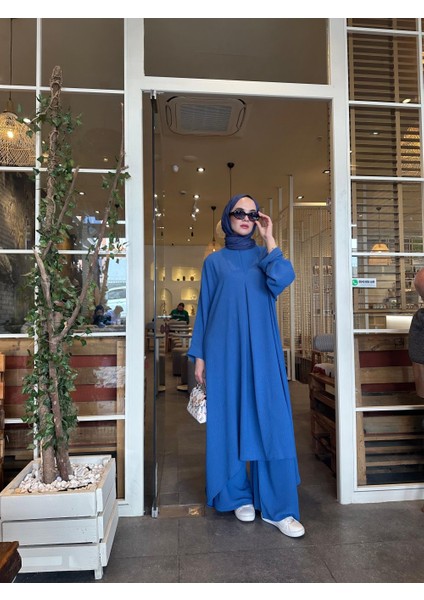Tesettür Mina Takım Indigo