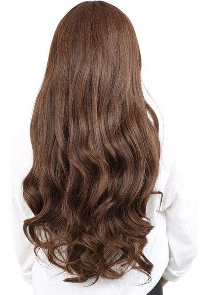 Kahküllü Uzun Dalgalı Fiber Sentetik Peruk - Kahve Karamel indirimleri