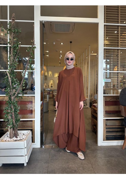 Tesettür Mina Takım Kahverengi fiyatları