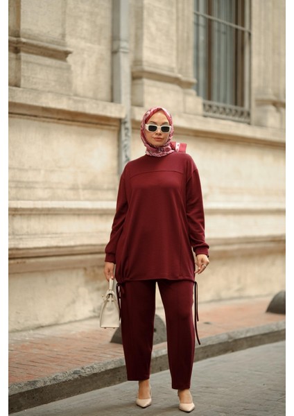 Tesettür Efnan Takım Bordo