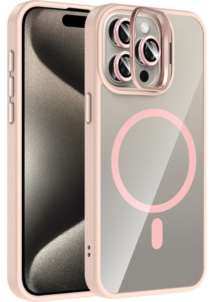 iPhone 15 Pro Max Kılıf Kamera Bölümü Standlı Magsafeli Özelikli Lens Koruyucu Hediyeli Premium Kapak Rcv/etro